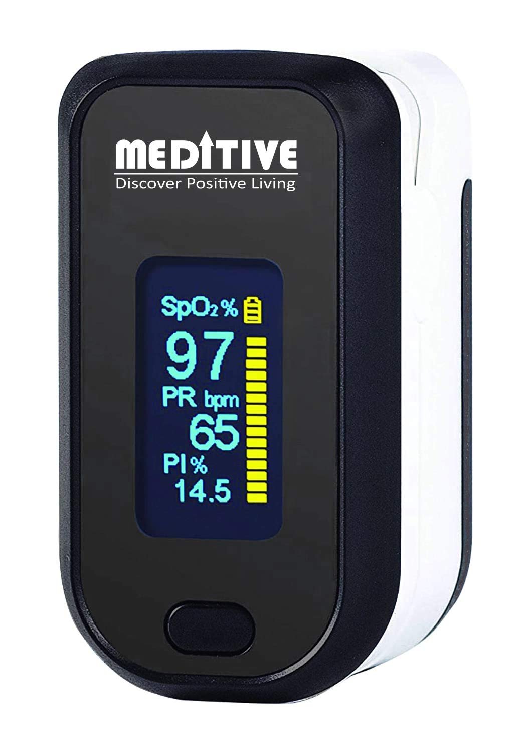 MEDITIVE Fingertip Pulse Oximeter, Dual Color OLED Display