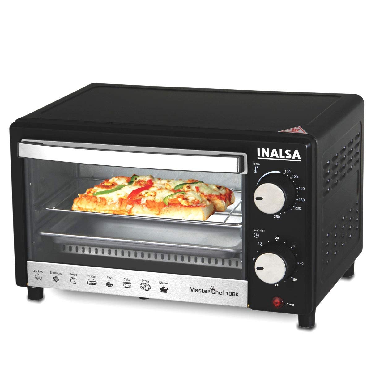 Inalsa Oven MasterChef 10BK OTG (10Liters) with Temperature Selection 800 W