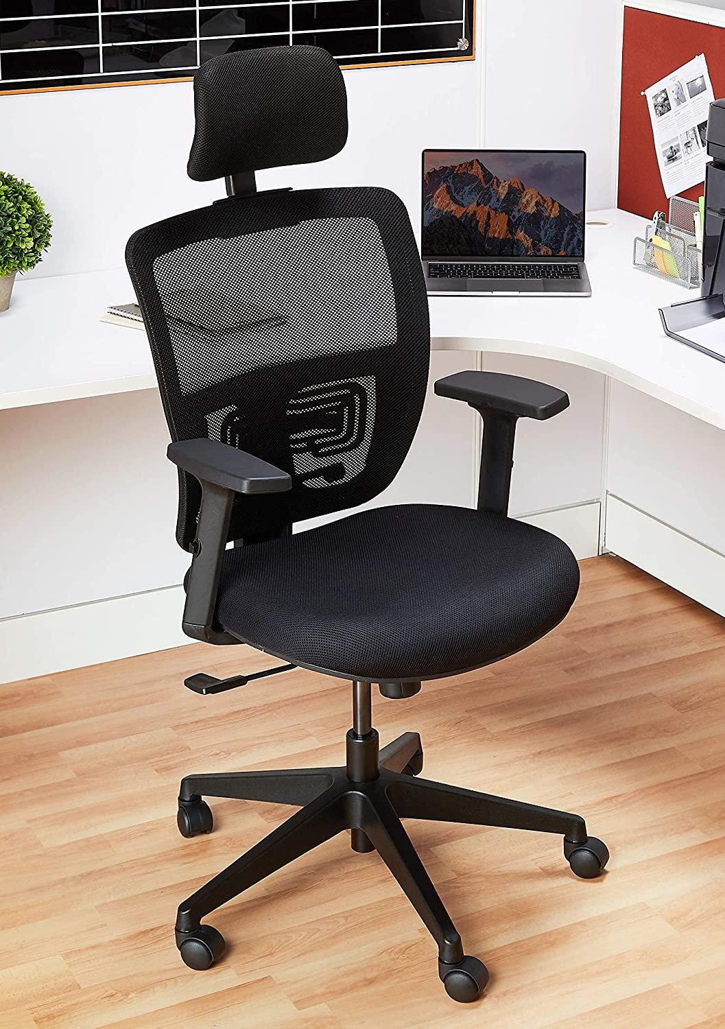Amazon Brand - Solimo Trance High Back Mesh Contemporary Office Chair (Black)