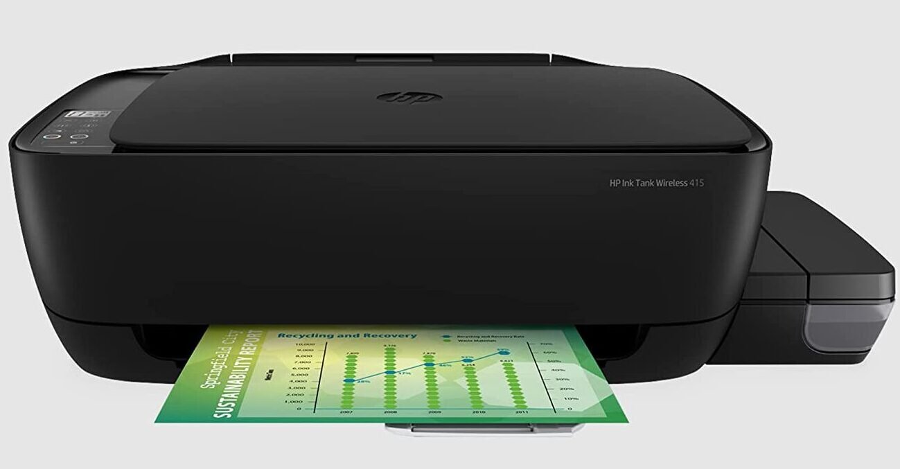 HP Ink Tank 415 Wi-Fi Color Printer, Scanner & Copier with High Capacity Tank for Home/Office