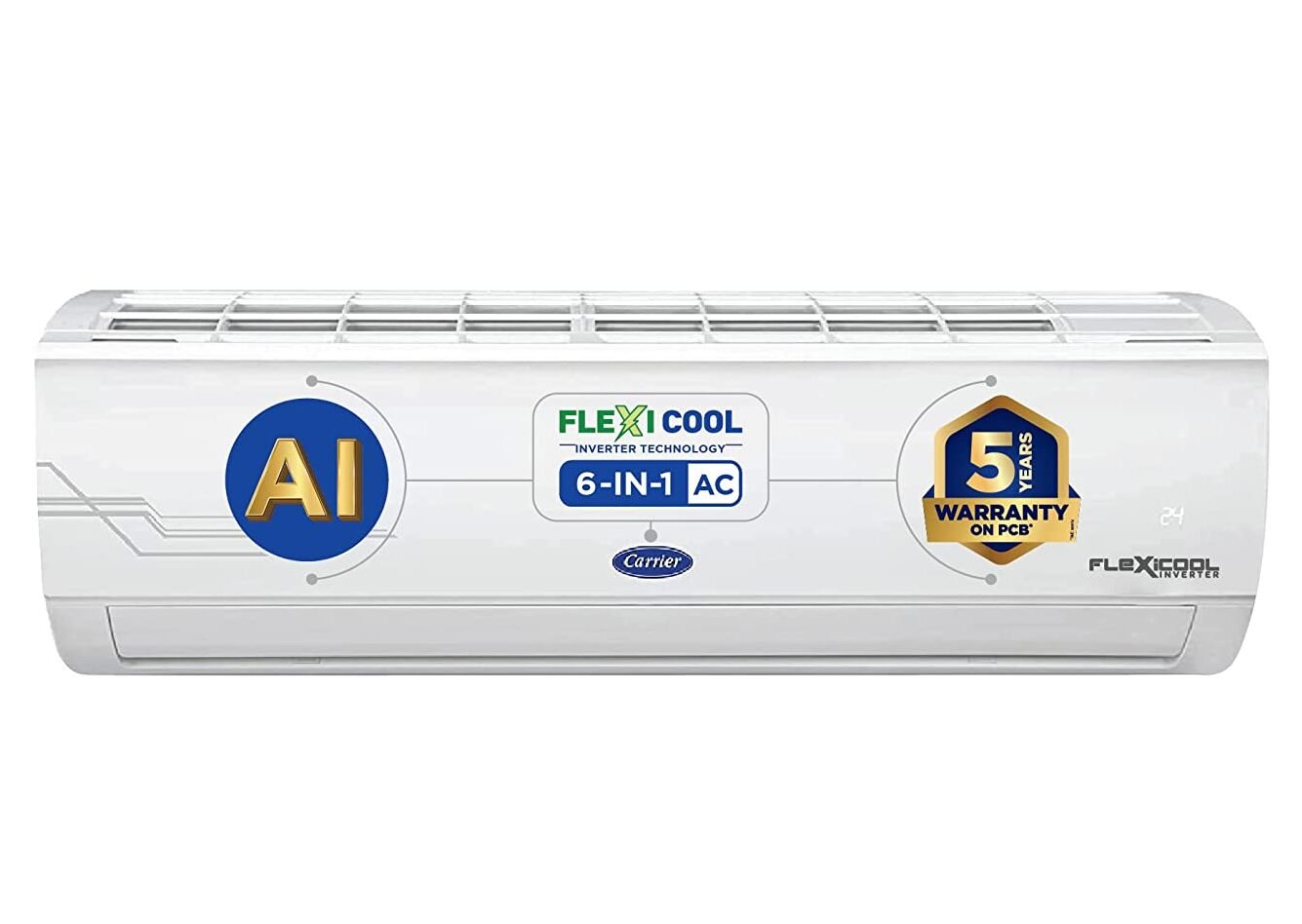 Carrier 1.5 Ton 5 Star AI Flexicool Inverter Split AC (Copper, Convertible 6-in-1 Cooling